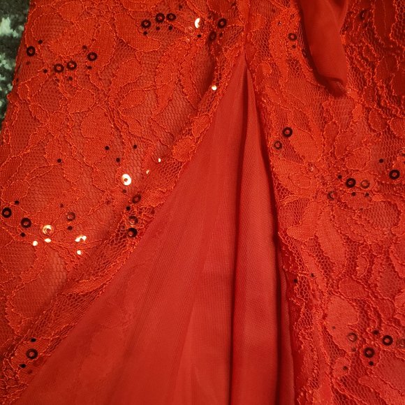 SOLD Red Sleeveless Sequin Fabric dress for Girls - Picture 8 of 11